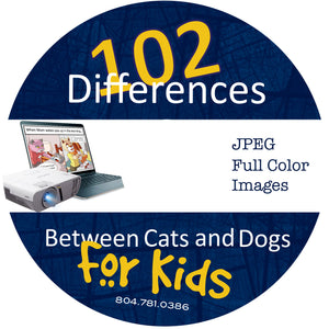 102 Differences Between Cats and Dogs:  Color Cartoons - CD