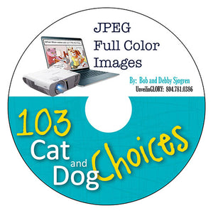 103 Cat and Dog Choices:  Color Cartoons - CD