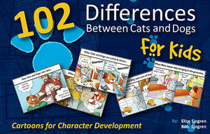 Cartoon Book - 102 Differences Between Cats and Dogs for Kids